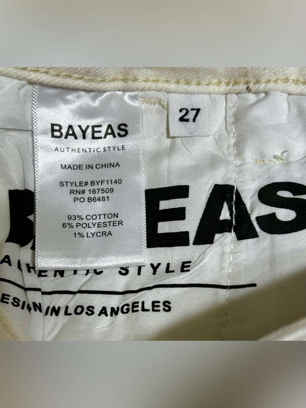 Women’s Cream Boot-Cut Jeans with Front Seams - Picture 3 of 4
